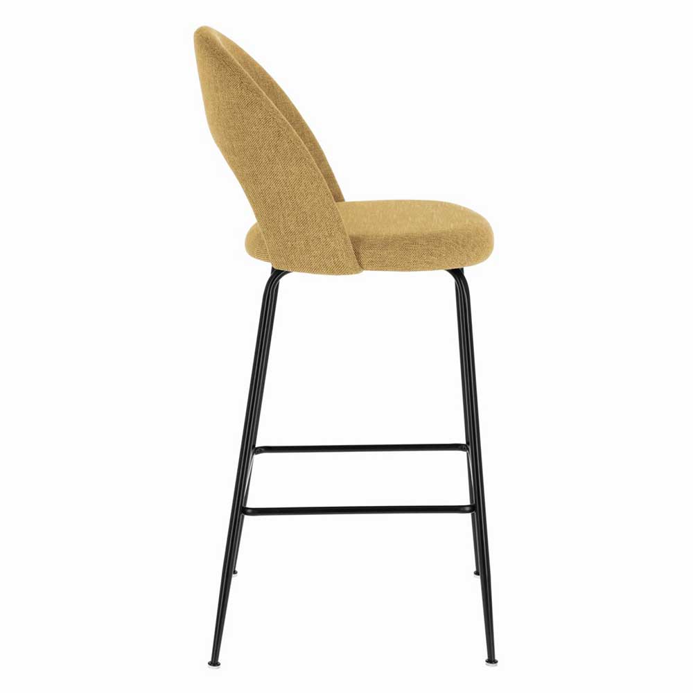 Design Barstühle in Gelb Stoff - Camlary (4er Set)