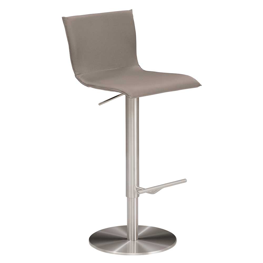 Barstuhl mit Ledersitz in Taupe - Tanko