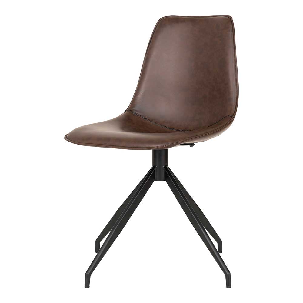 Drehstühle in Dunkelbraun Kunstleder - Rimorio (2er Set)