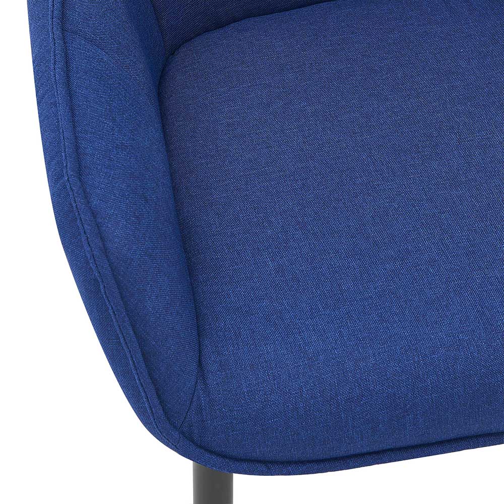 Moderner Tischsessel mit Leinen in Blau - Austino