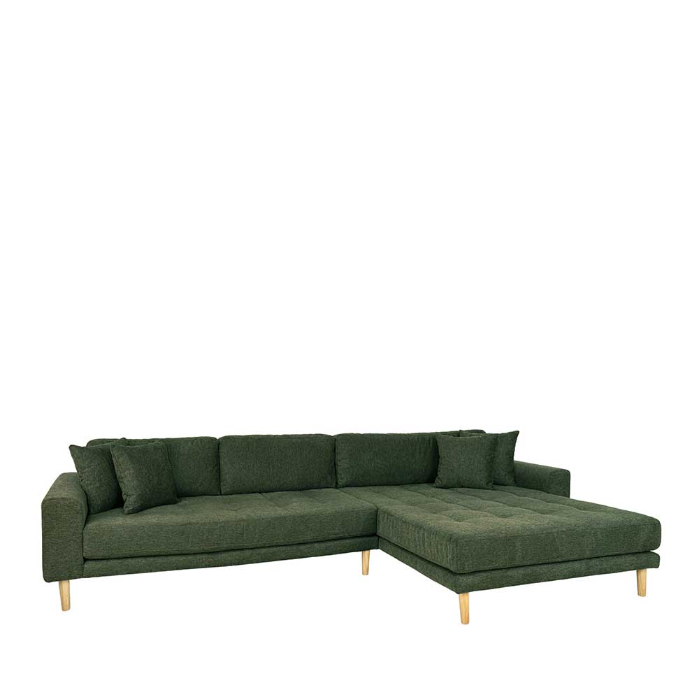 Ecksofa in Oliv Grün & Eiche Natur - Regiao
