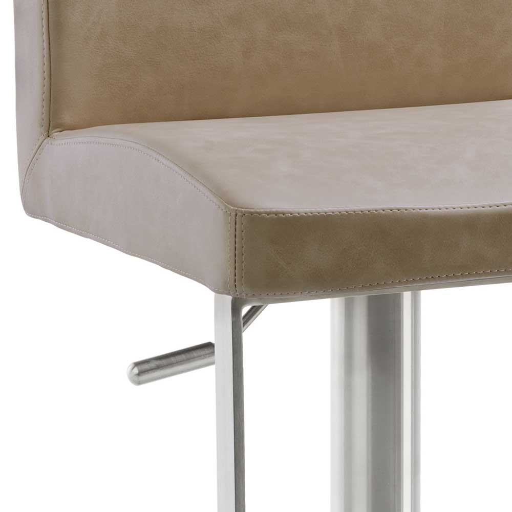 Drehbarer Barstühle aus Kunstleder Beige - Emura