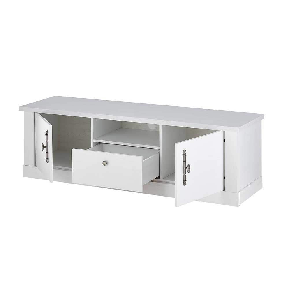 TV Lowboard in weißer Holzoptik Pinie - Liancos