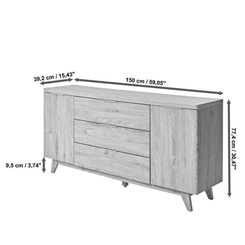 Sideboard in Eiche Holzoptik - Palonia