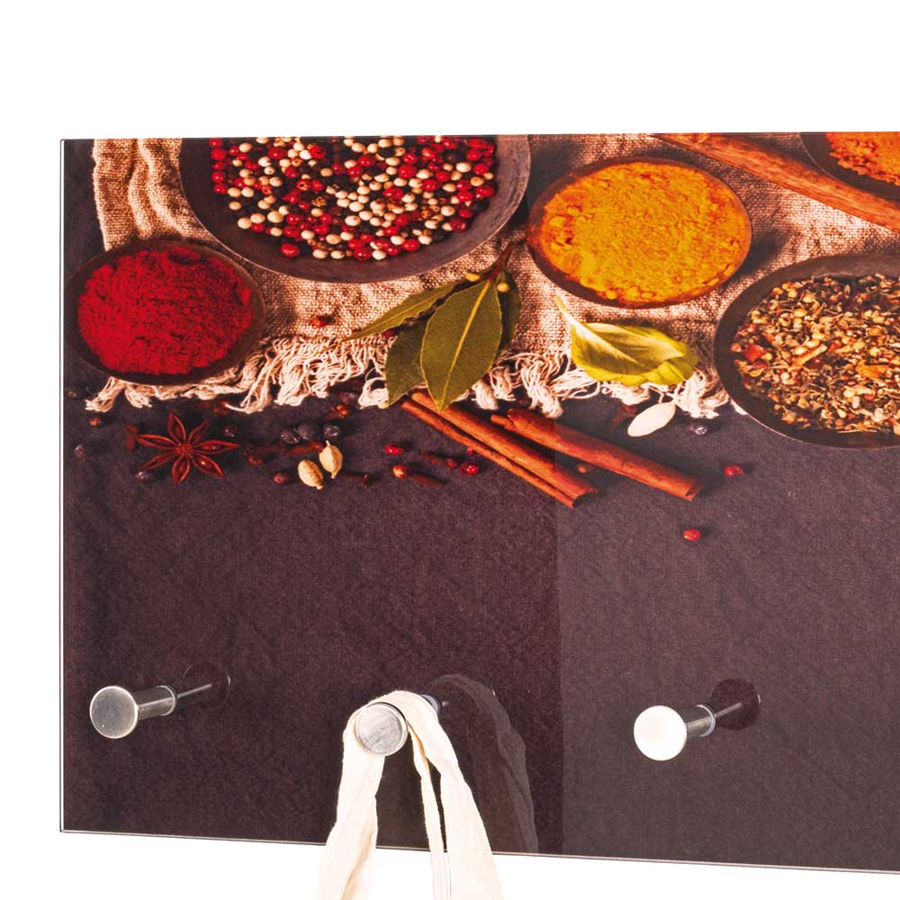 6 Haken Glasgarderobe mit Foto Druck - Aramova