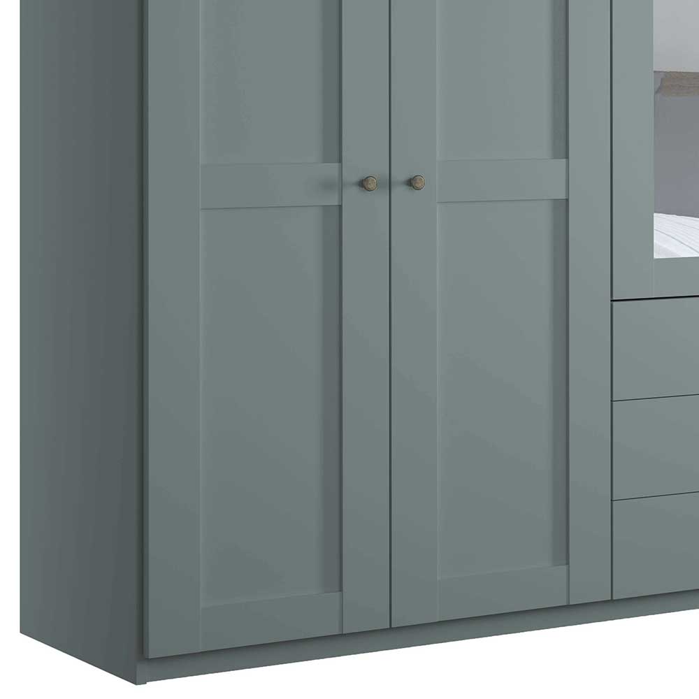 Großer Kombi-Kleiderschrank in Graugrün - Rajavo