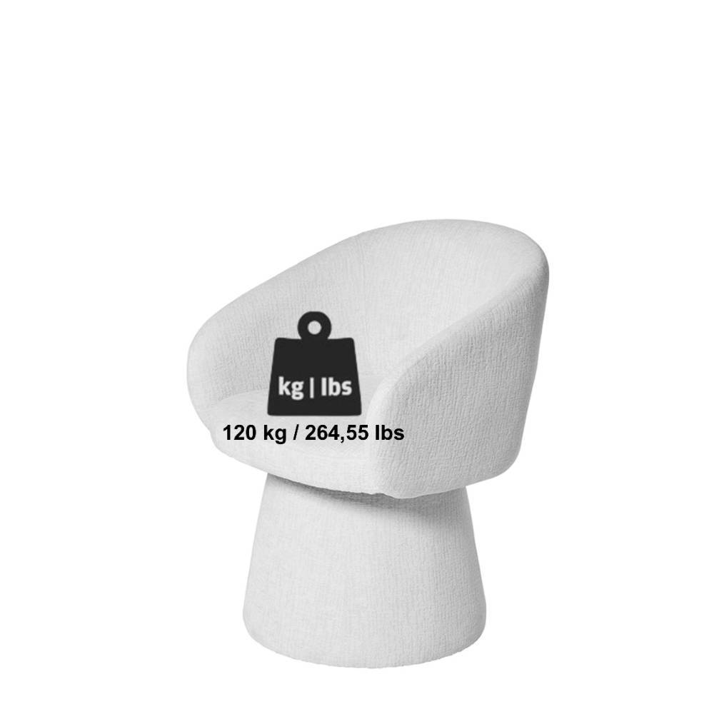 Design-Drehsessel in Offwhite Boucle - Nencya