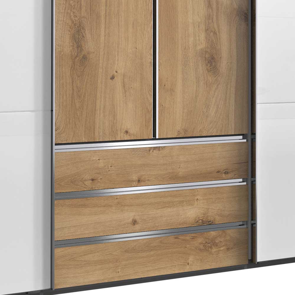 Kombi-Schlafzimmer-Schrank mit drei Schubladen - Stufania