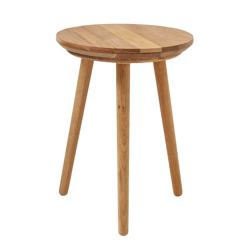 Runder Holz Beistelltisch aus Eiche Massivholz - Kopiana