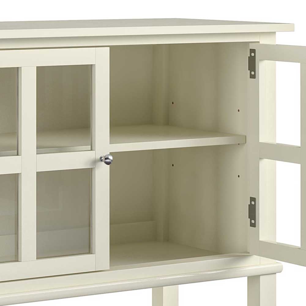80x78x40 Vintage Glasschrank in Creme - Luan