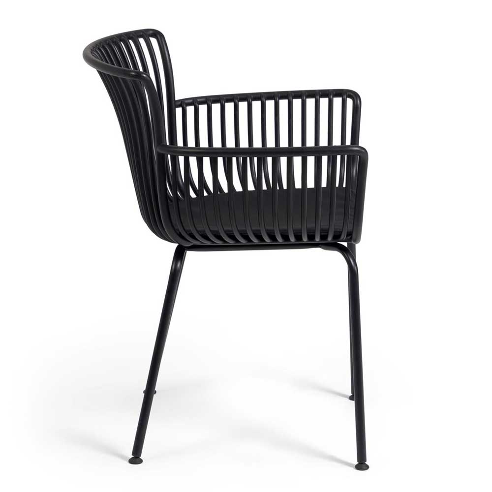 Garten Armlehnenstühle in Schwarz - Combo (4er Set)
