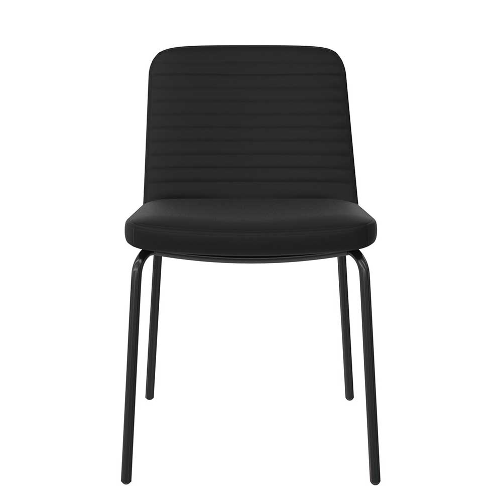 Kunstlederstühle in Schwarz - Weymo (2er Set)
