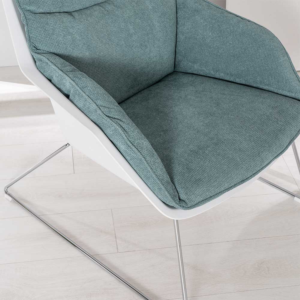 Loungesessel in Türkis und Weiß - Susana (2er Set)