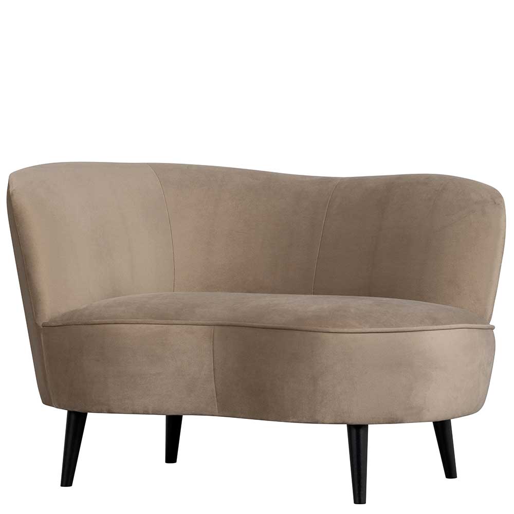 Design Sessel in Khaki Samtbezug - Griffina