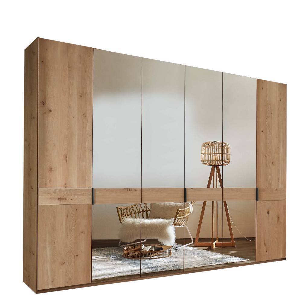 6-türiger Schlafzimmerschrank in Eiche Bianco - Yanicas