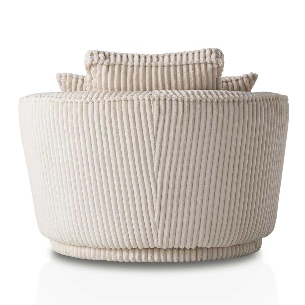 Drehsessel & Hocker Set aus Cord - Token (zweiteilig)