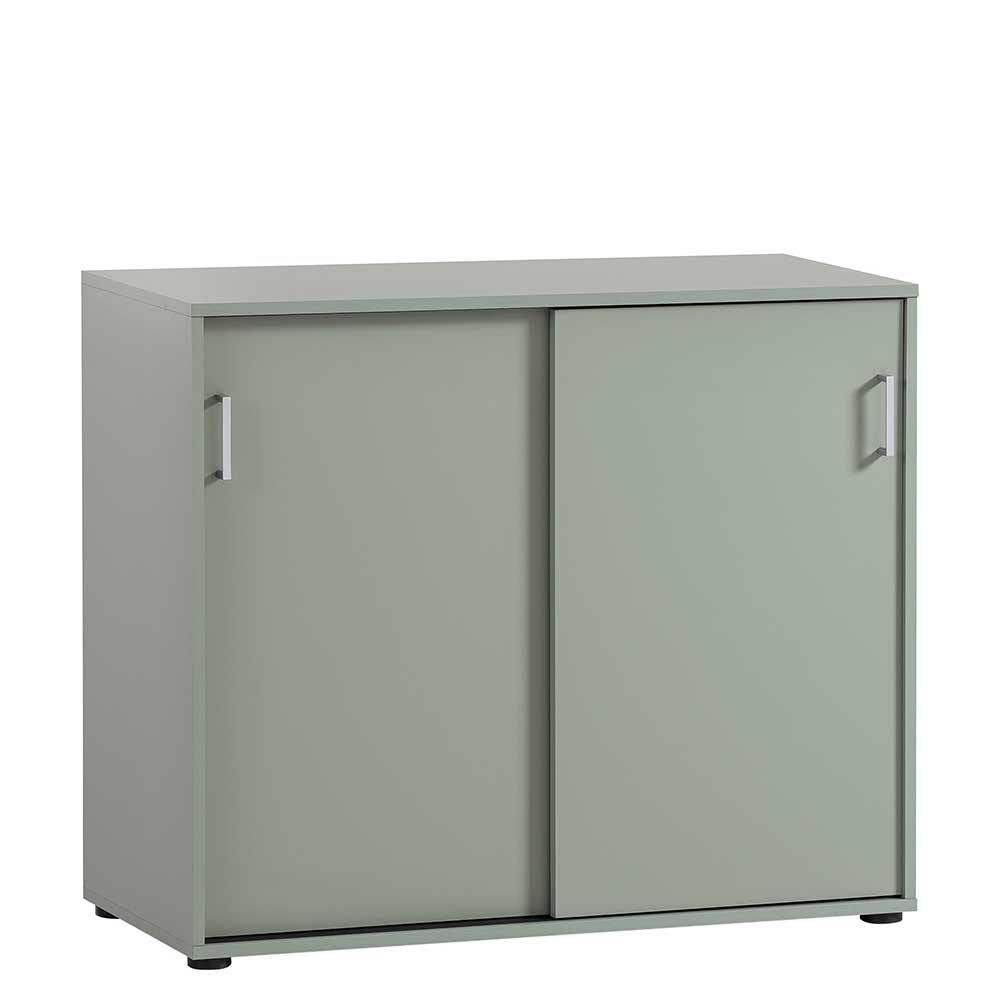 Schiebetüren-Aktenschrank in Graugrün - Espresso