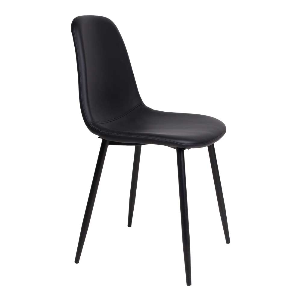 Schwarze Schalenstühle aus Kunstleder - Spiaggo (2er Set)