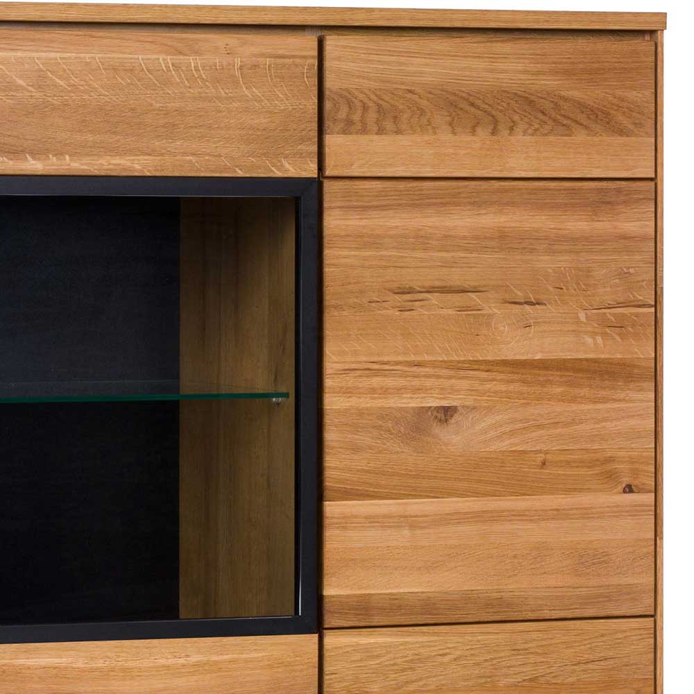 102x148x42 Highboard mit Glas Einsatz - 4-türig - Sennya