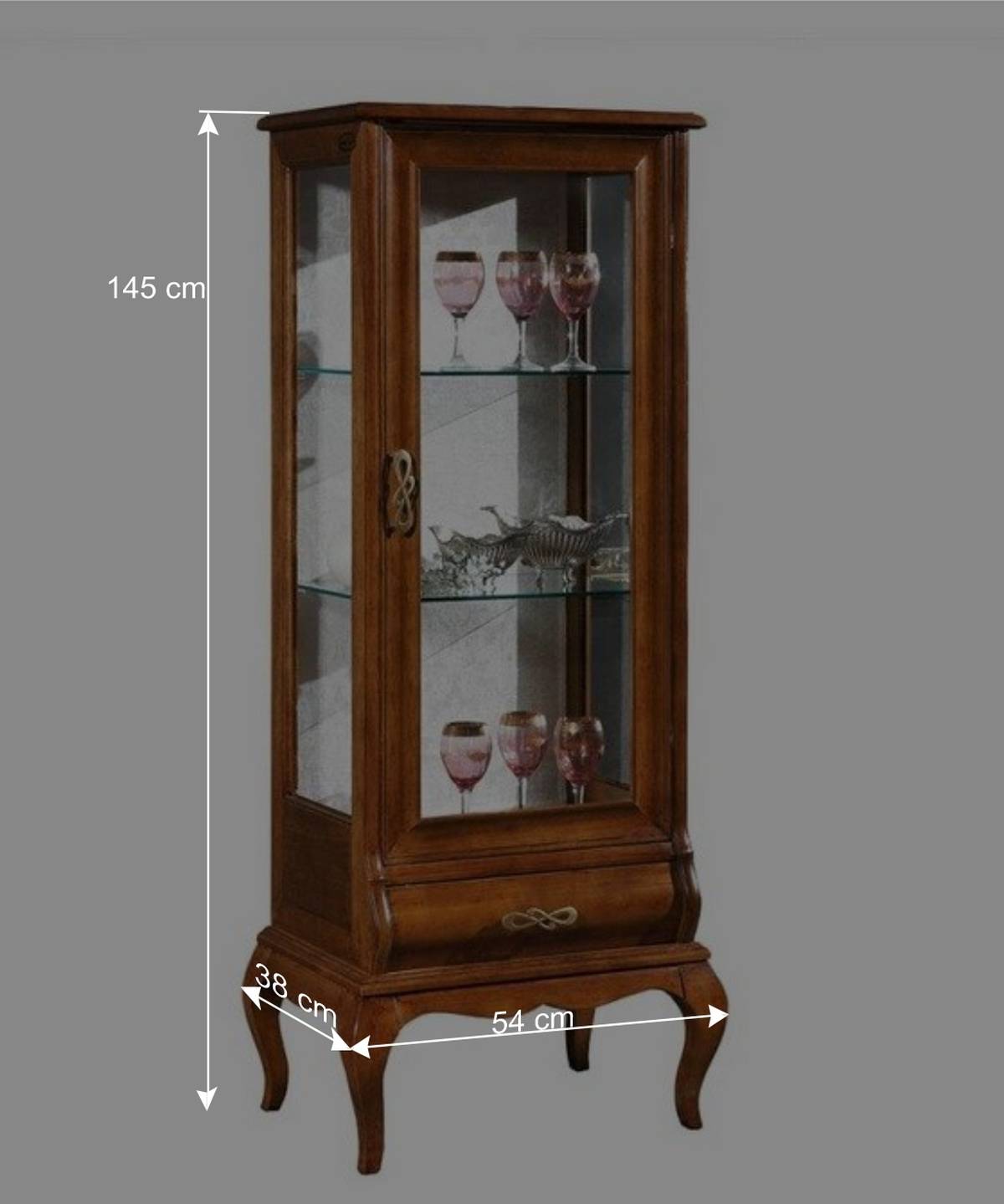 Italienische Vitrine in Nussbaumfarben - Motiz