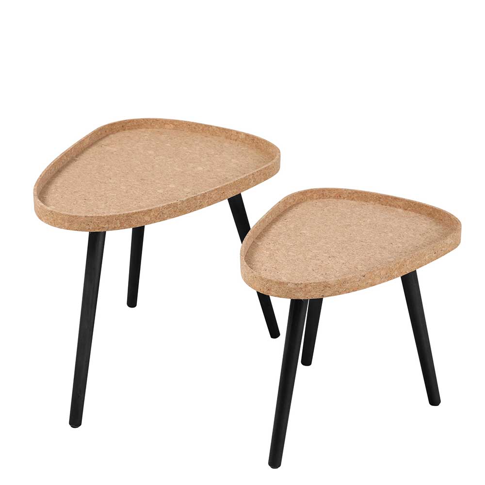 Design Beistelltische mit Kork - Satos (zweiteilig)