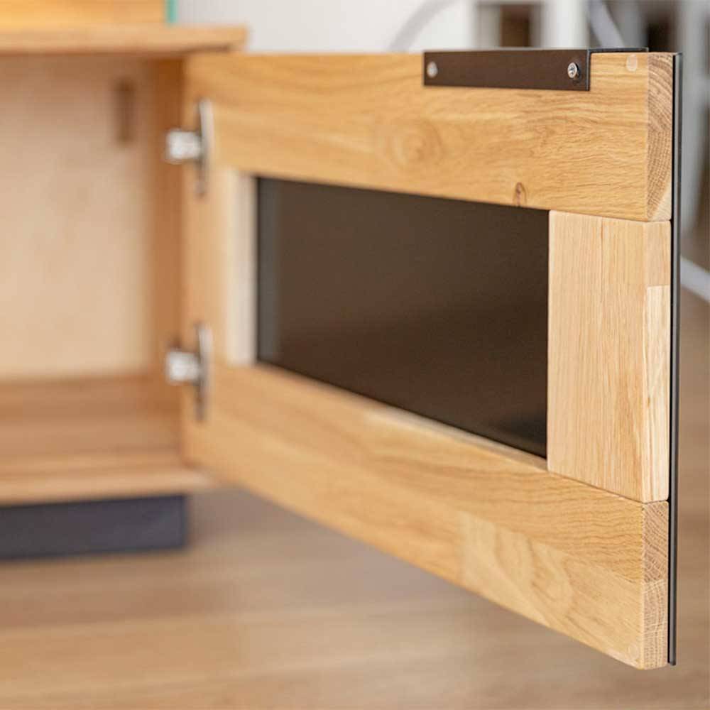 Design TV-Lowboard aus Eiche mit Glas - Masicuri