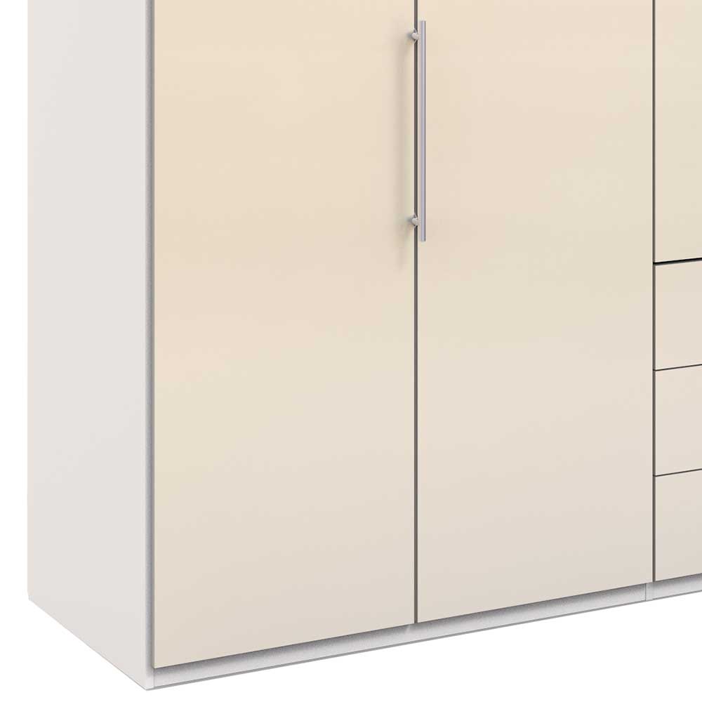 Falttüren Kleiderschrank in Creme Glas - Zidarie