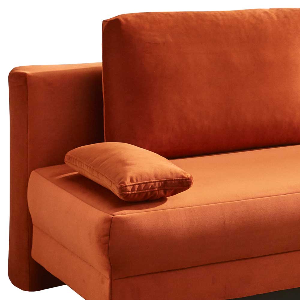 Federkern Klappsofa in Kupfer Velours - Sharkas