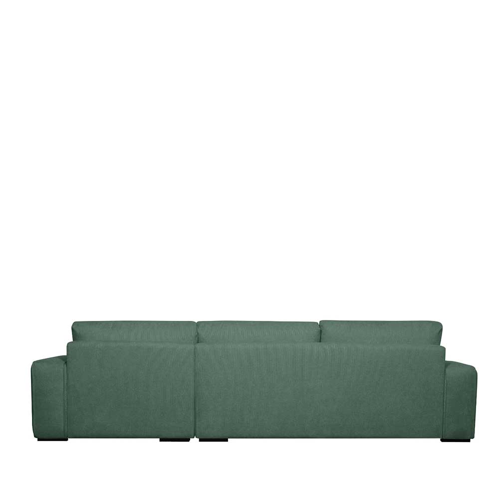 Federkern Ecksofa in Grün Stoffbezug - Tree