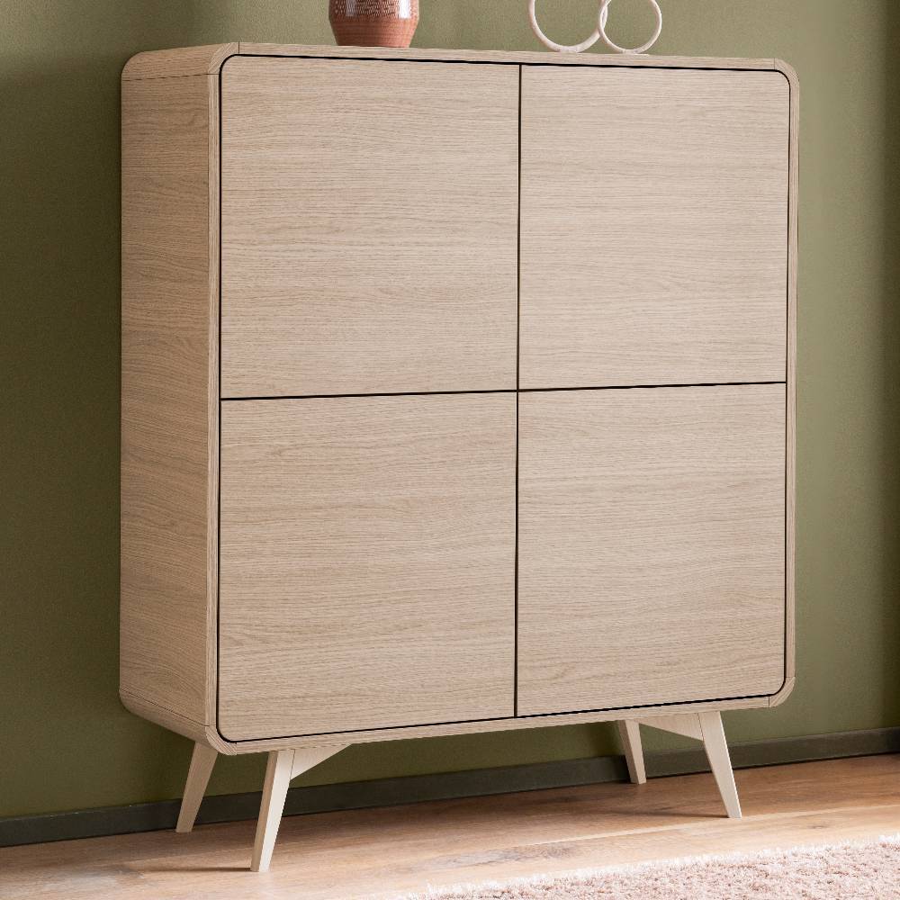 4-türiges Highboard in Eiche Holzoptik - Embrus