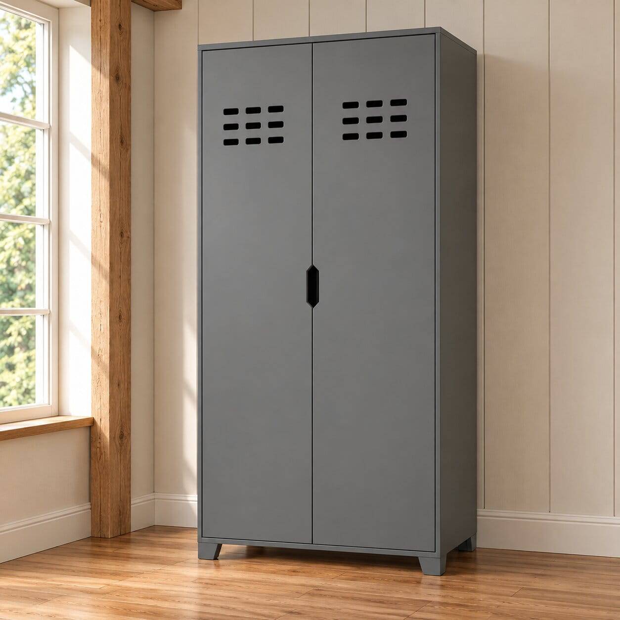 Skandi Kleiderschrank mit Grifflöchern - Niento