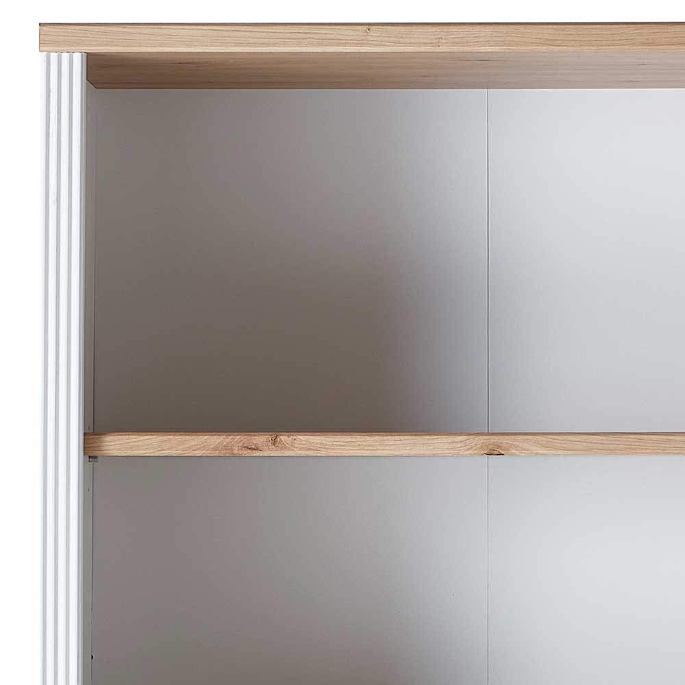86x204x38 Landhaus Büroschrank mit drei Fächern - Mehady