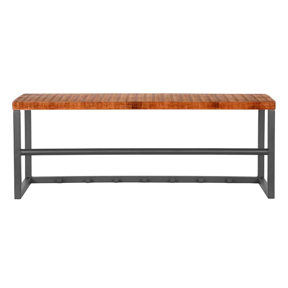 Kompakte Wandgarderobe in Grau & Mango Natur - Enphila