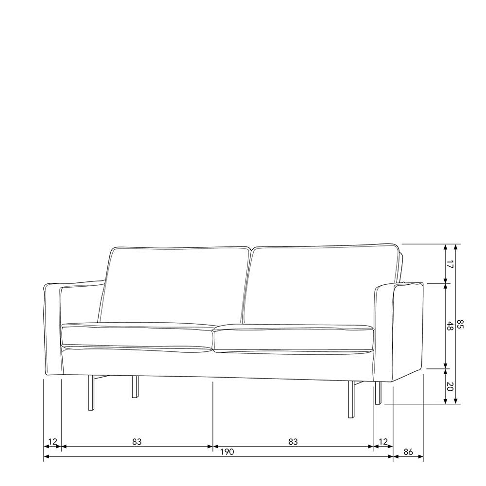 Zweisitzer Wohnzimmercouch in Beige Boucle - Elisa