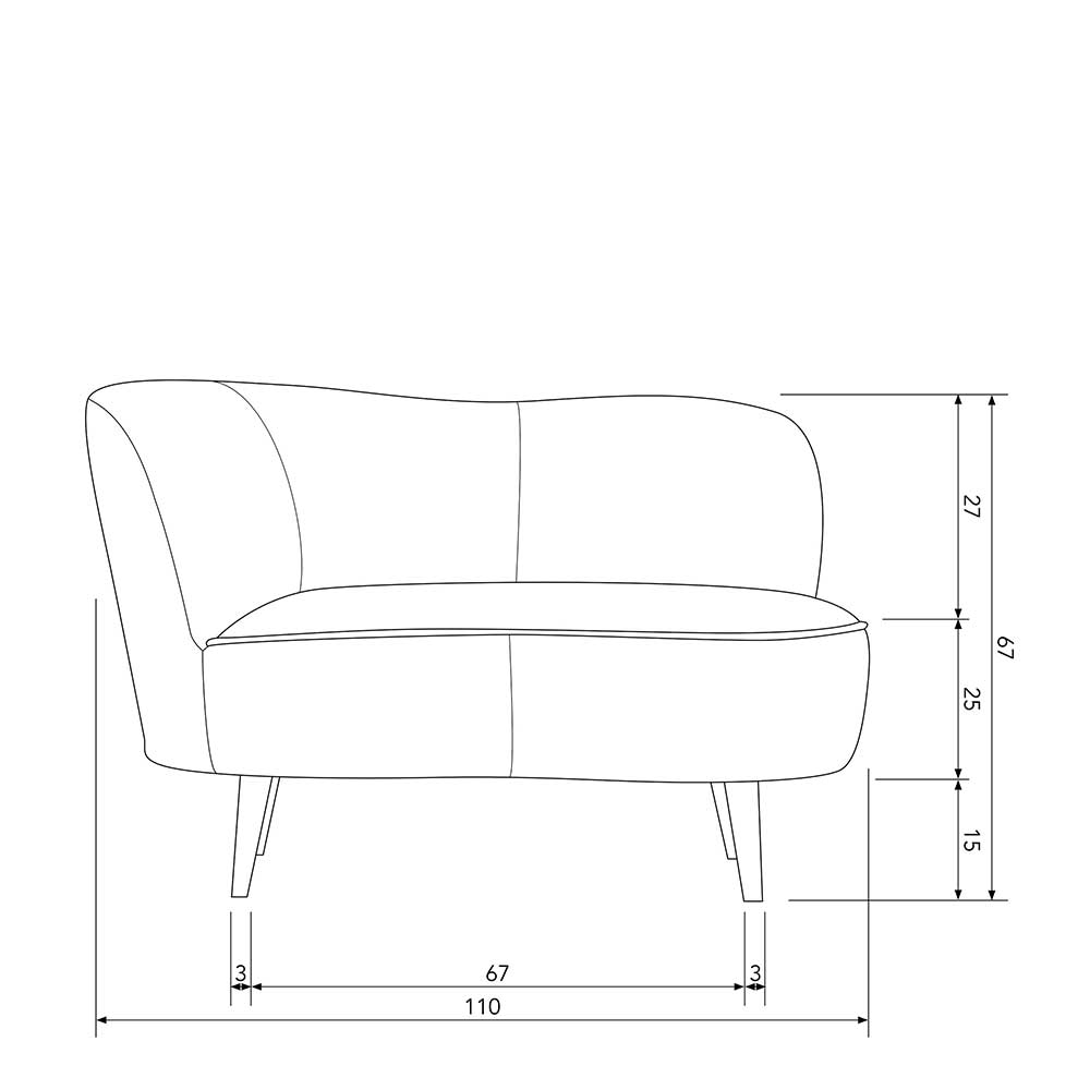 1-Sitzer Retro-Sofa aus Samt in Dunkelgrün - Isydro