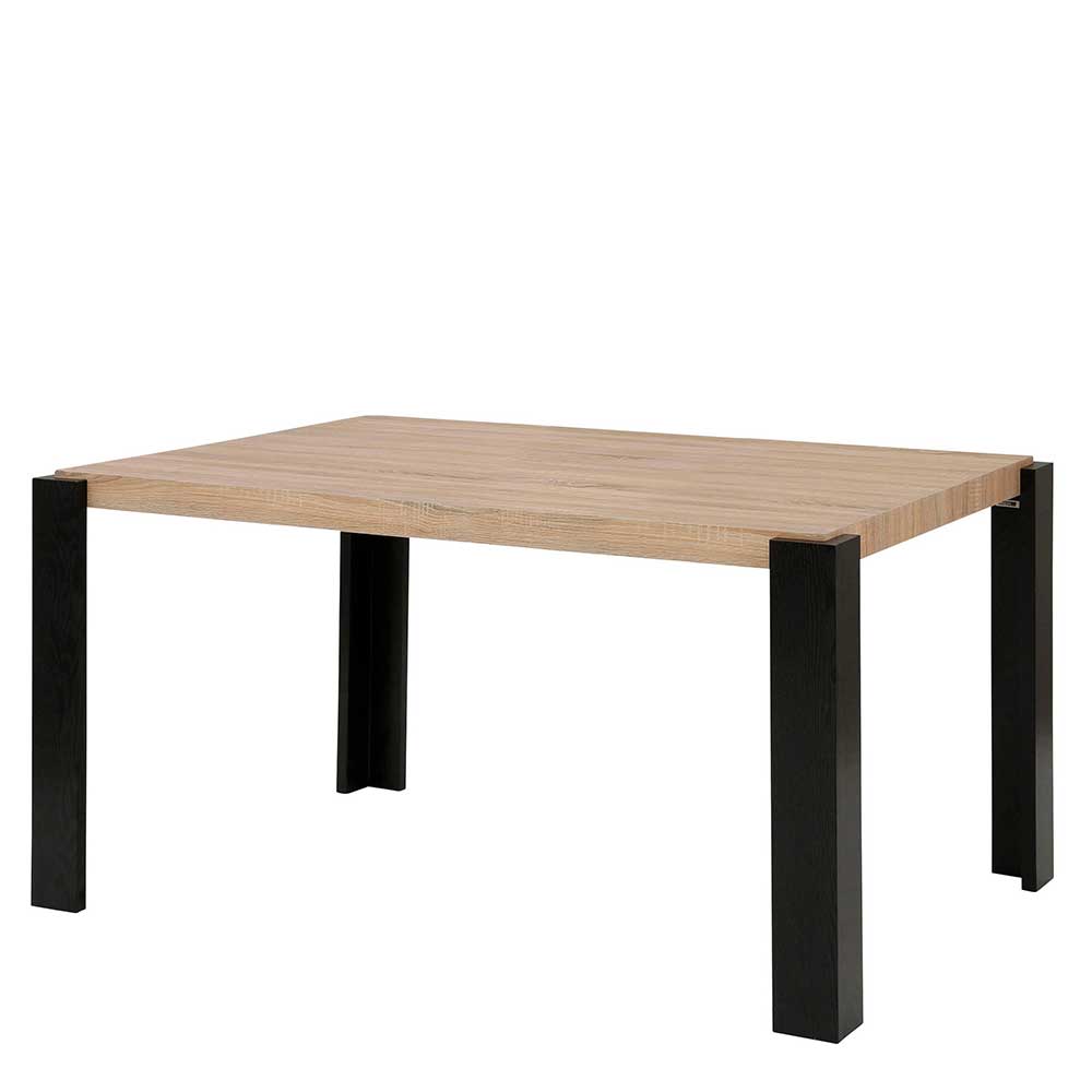 Esszimmer Tisch in Holzoptik Eiche & Schwarz - Cigano