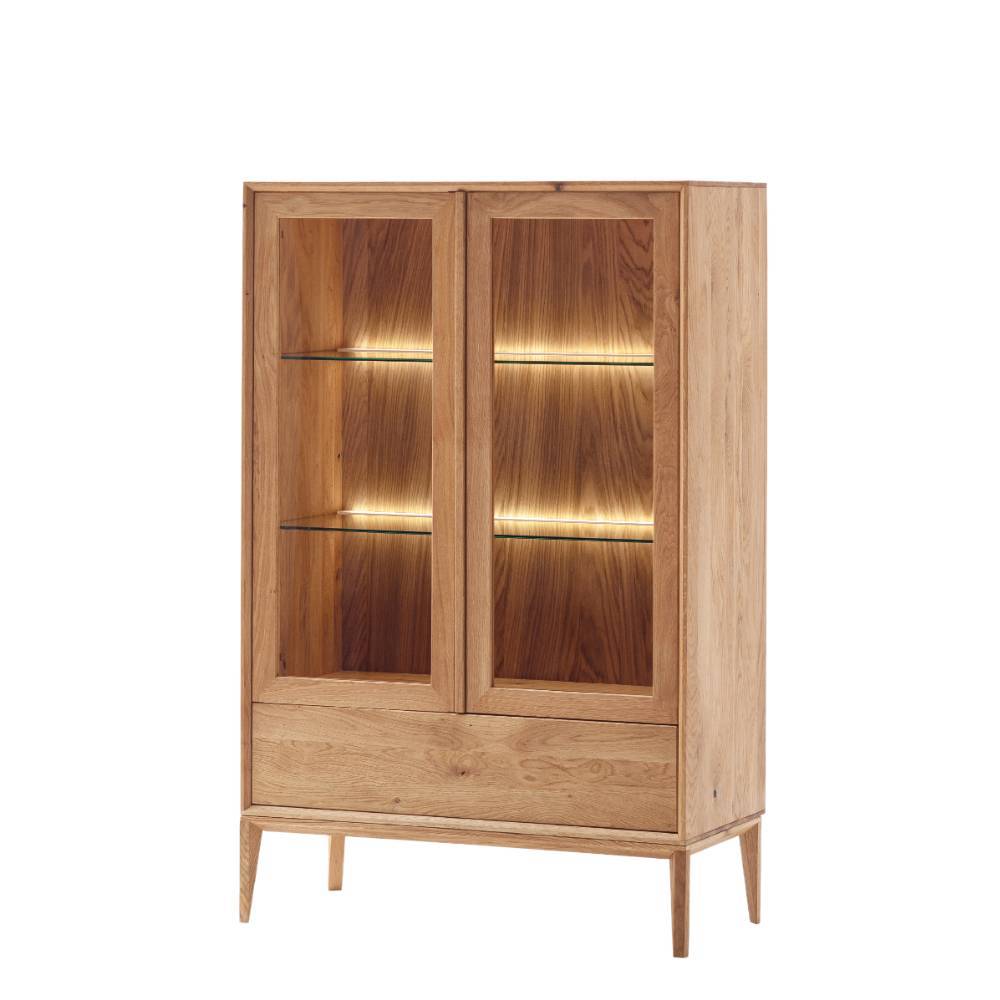Eichenholz Highboard mit LED Beleuchtung - Lamia