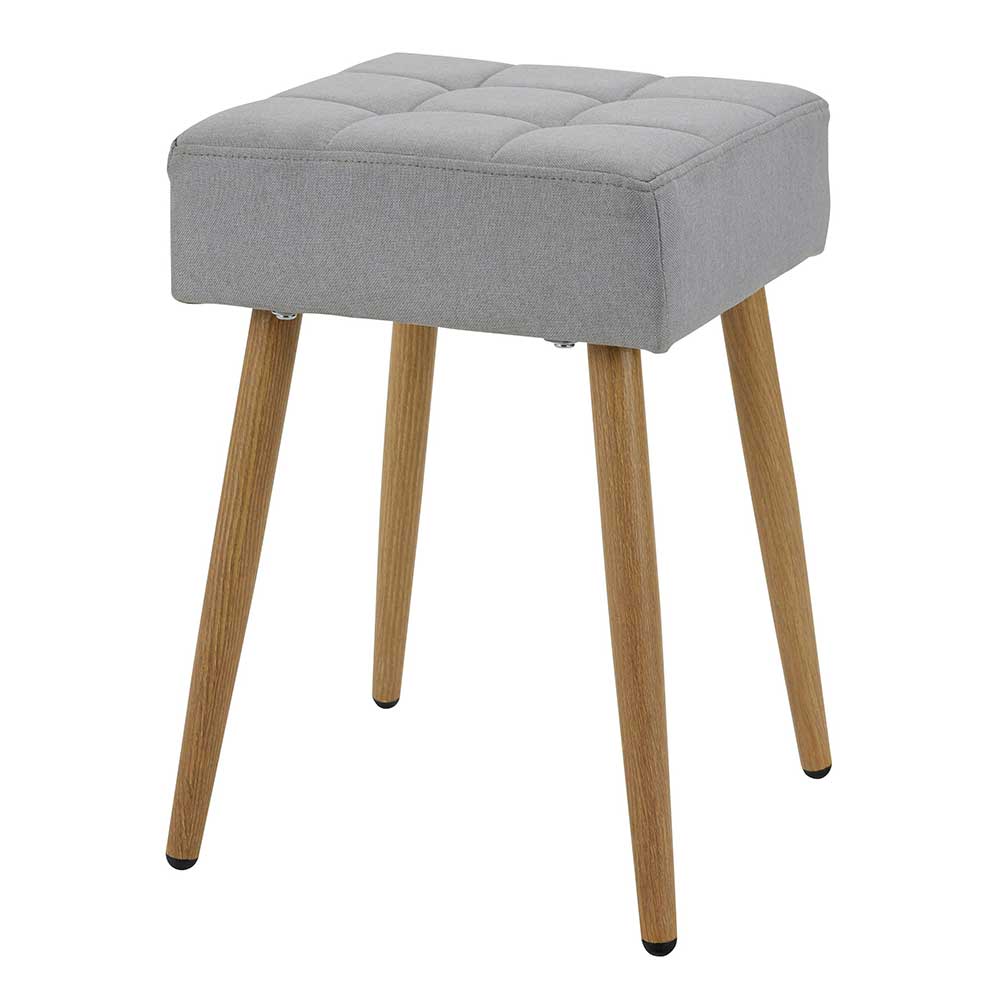 Hocker in Hellgrau Stoff - Curtis