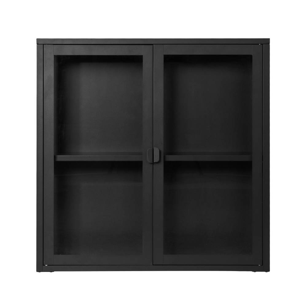 2-türige Hängevitrine in Schwarz - Entury
