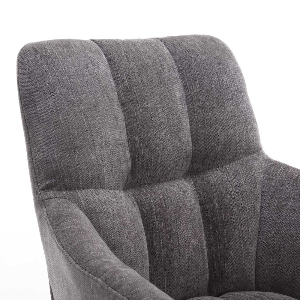 Strukturstoff Tischsessel in Grau - Trane (2er Set)