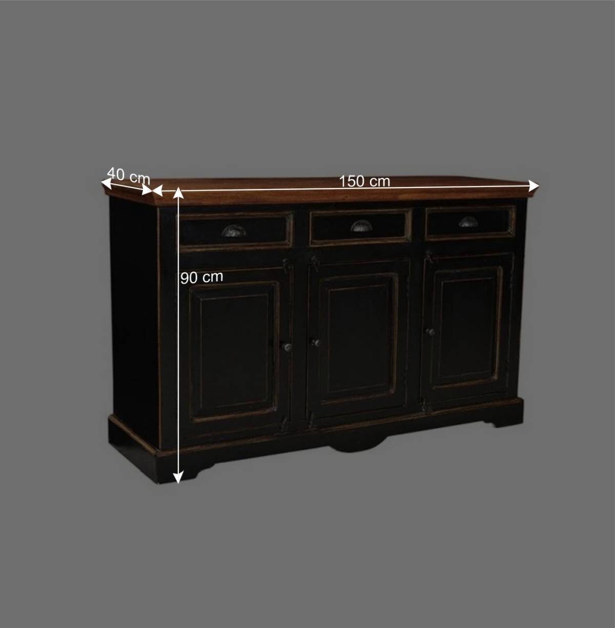Wohnzimmer Sideboard Sentiments in Schwarz
