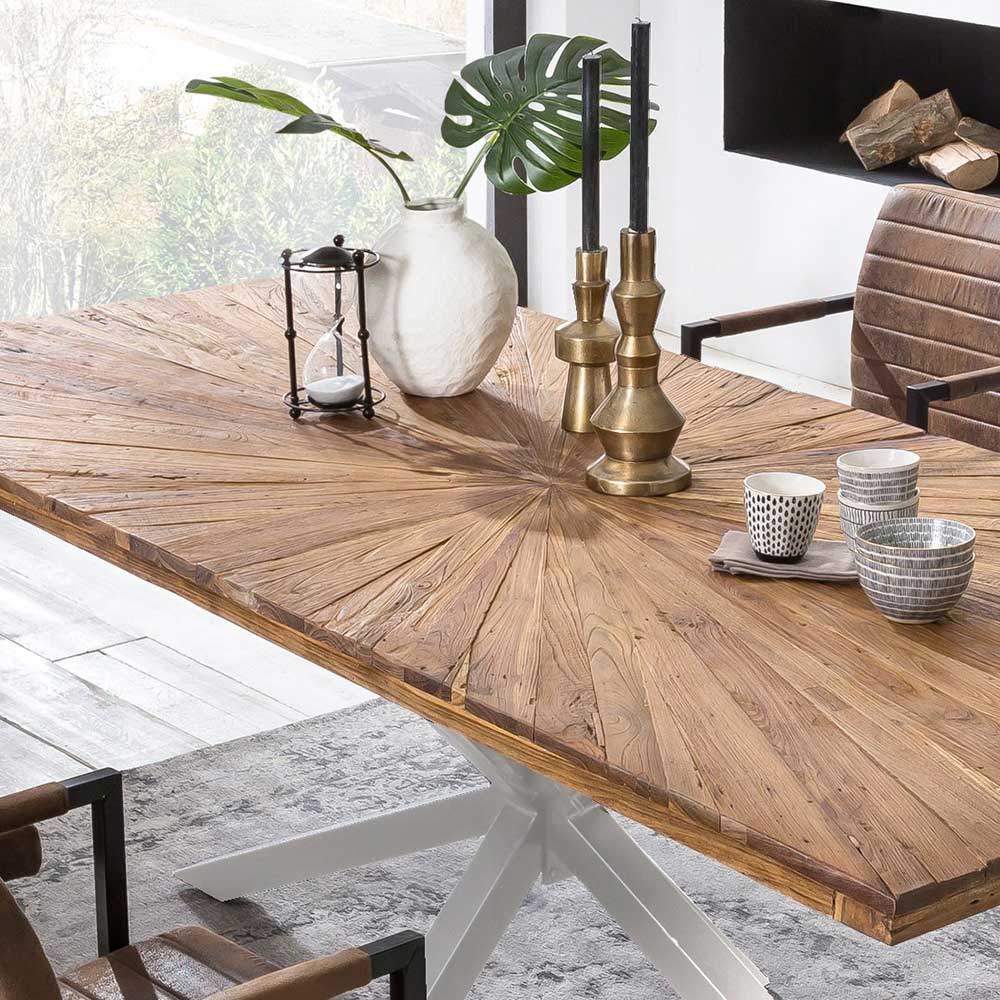 Designer Esszimmertisch aus Teak Holz - Linie