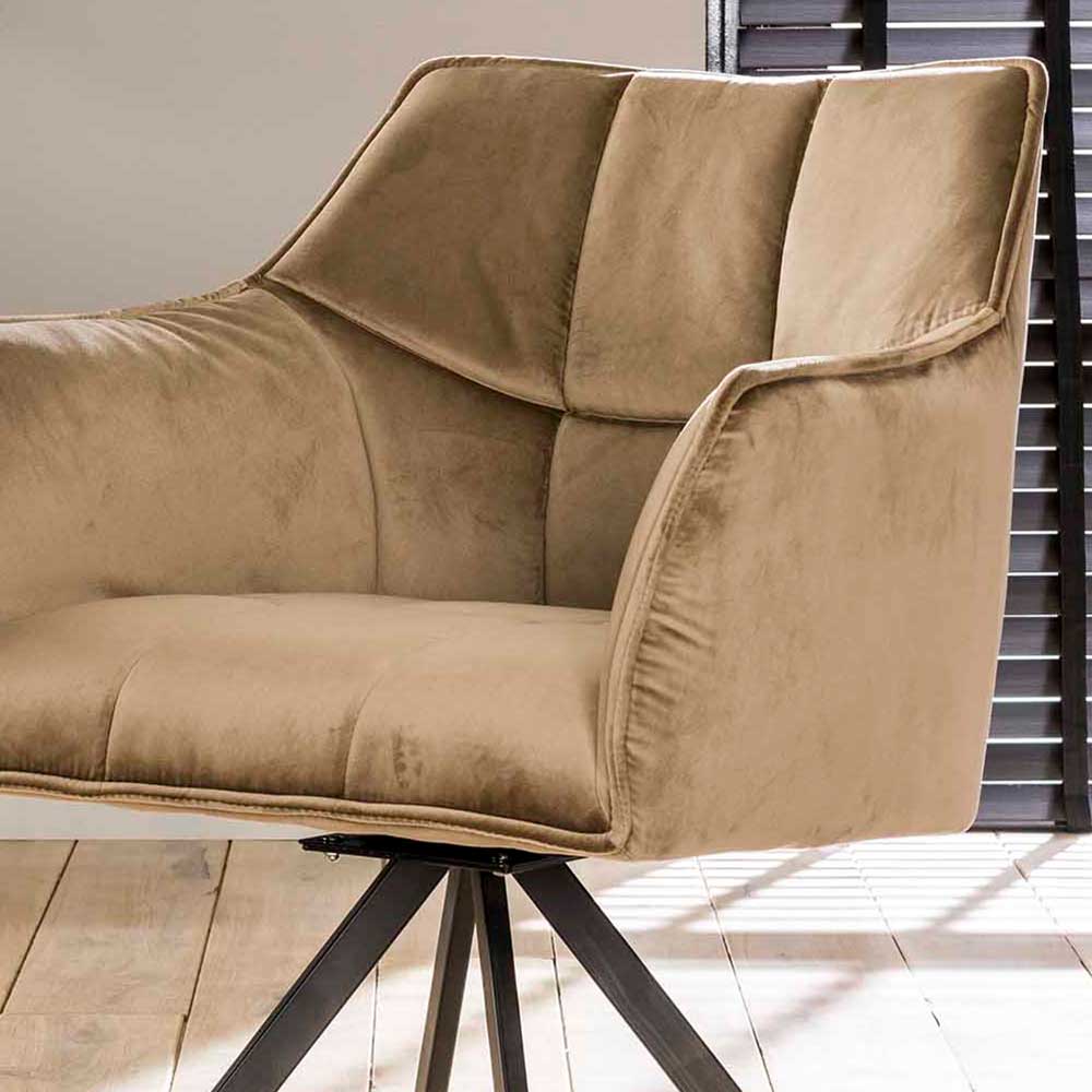 Esstischsessel aus Samt Beige - Zegovin (2er Set)