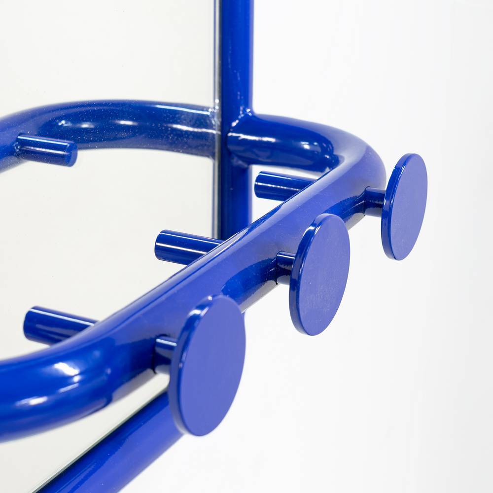 Blauer Spiegel mit drei Haken - Mutez