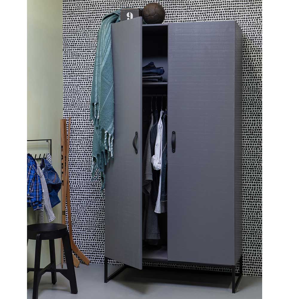 Moderner Kleiderschrank in Grau & Schwarz - Firgetta