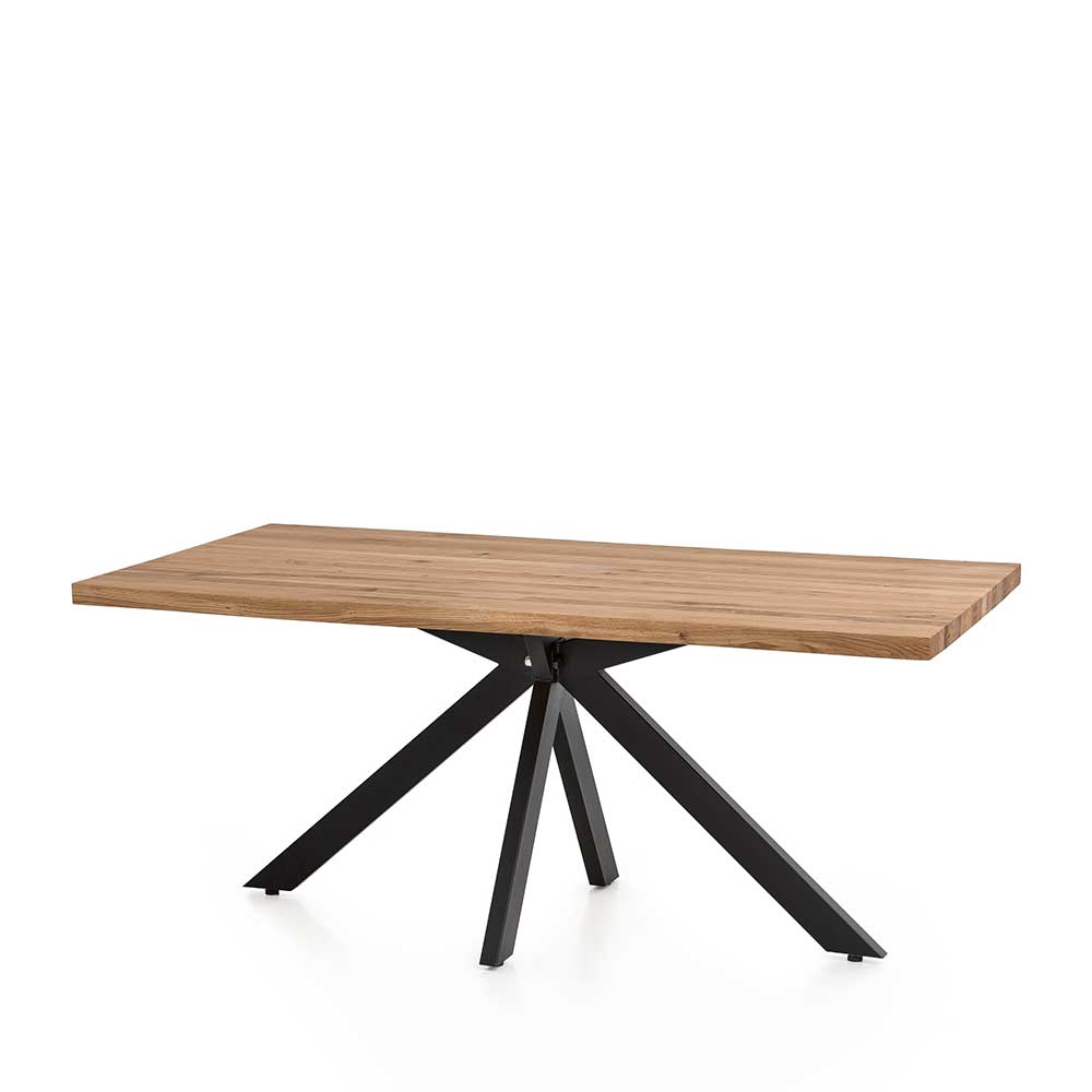 Wildeiche Tisch mit Spidergestell - Chroma