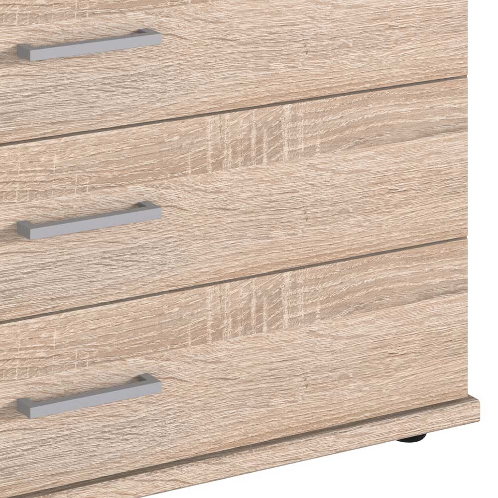 Untere holzfarbene Schubladen der Kommode mit Griffen – Fabricus