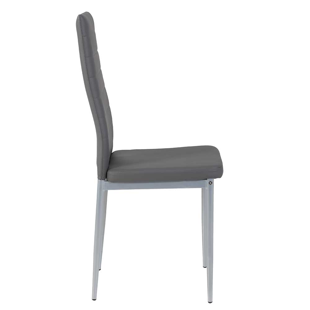 Kunstlederstühle in Grau - Efalias (2er Set)