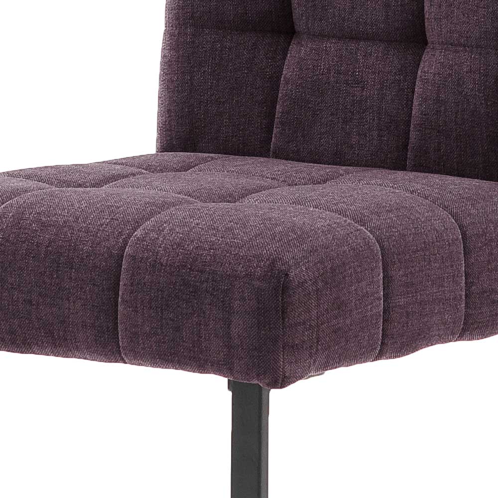 Bequeme Sitzfläche und Rückenlehne des dunkelroten Chenille Freischwinger Stuhls im 2er Set – Nastellon