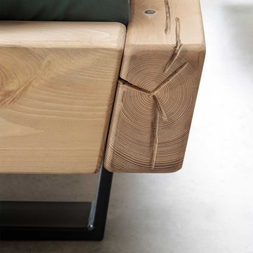 Balkenbett aus Kiefer mit LED Beleuchtung - Enjta
